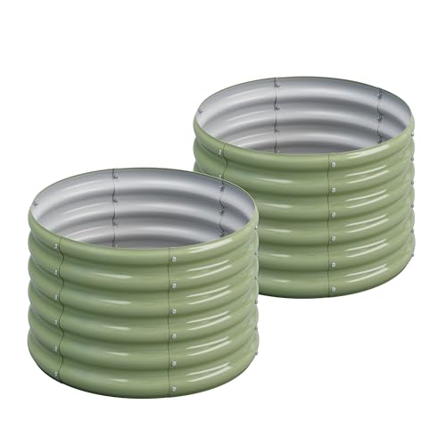 2PCS 2x2x1.5FT Galvanized Raised Garden Bed Kit (2x2x1.5(2PCS) / Green)