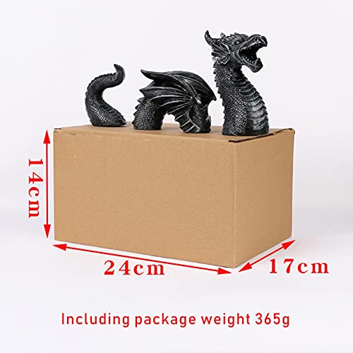 Dragon Gothic Garden Decor Statue Large Figurine The Dragon of Falkenberg Castle Moat Lawn Garden Outdoor Funny Statues Art Ornament Gift Resin Dragon Sculptures Yard Decoration (B)