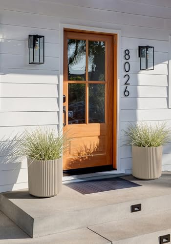 Demi Series Round Planter for Porch (Sand / 20 inch - 2 Pack)