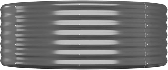 Large Anthracite Powder-Coated Steel Garden Raised Bed, Oval Outdoor Planter for Vegetables, Herbs, Flowers, Durable 98-inch