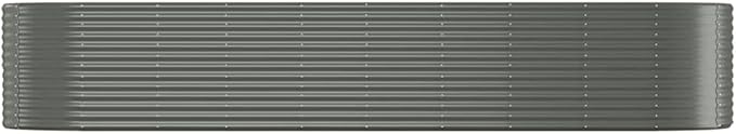 Large Oval Garden Raised Bed, Grey Powder-Coated Steel Outdoor Planter Box for Vegetables, Flowers, Herbs, 155.9x39.4x26.8 Inch