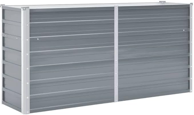 Garden Raised Bed,Garden Bed,Rectangular Planter,Raised Garden Beds Outdoor,Herb Garden Planter Outdoor,for Backyard,Patio,Balcony,Deck,Galvanized Steel 63"x15.7"x31.3" Gray