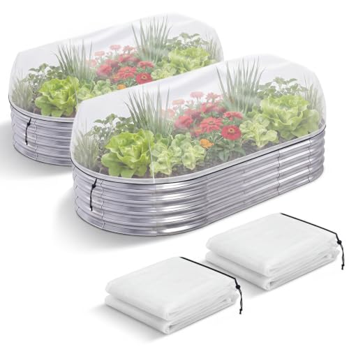 Garden Netting for Raised Beds (2pcs White / 4×2×1FT)