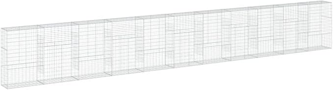 36ft Galvanized Steel Raised Planter Bed Garden Box with Cover, 433.1"x19.7"x59.1" Outdoor Metal Planter for Landscaping, Vegetable Flower Beds