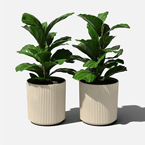 Demi Series Round Planter for Porch (Sand / 20 inch - 2 Pack)
