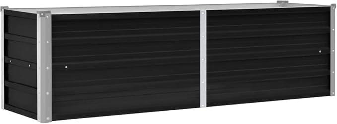 Elevated Box Stand Gardening Box Boxes Garden BedGarden Raised Bed Anthracite 63"x15.7"x17.7" Galvanized Steelfor Patio Balcony backyards