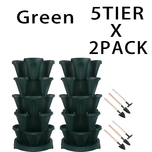 Vertical Planter Tower (Green / 5 Tier)