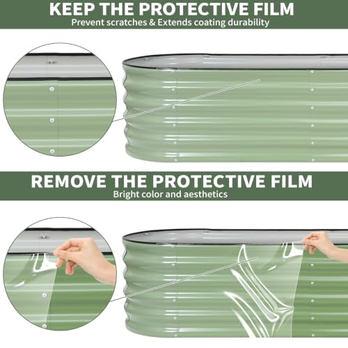 Galvanized Raised Garden Bed Outdoor (Green / 8×2×1.4ft（2pcs）)