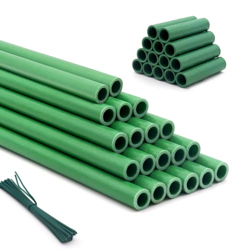 Garden Stakes 16.9Inch 20Pcs HOUNANG Adjustable Length Plant Support Stakes (16.9inch 20pcs)