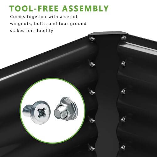 8x2x2FT Galvanized Raised Garden Bed (8x2x2FT(1PCS) / Black)