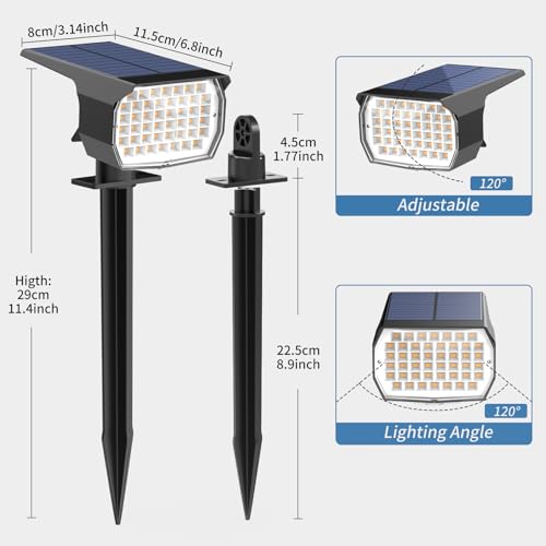 Solar Spot Light Outdoor Landscape Spotlights 6 Pack Warm White (Warm White / 6 Pack)