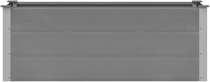 Garden Raised Bed Planter Large Durable Wood-Plastic Composite Grey Outdoor Planter Box for Flowers Herbs Plants Modern Matte Finish Rectangular Design Easy Assembly