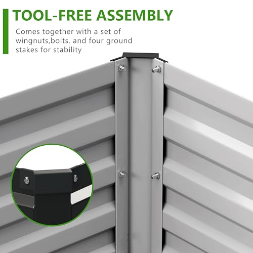 2PCS 8x4x1ft Galvanized Raised Garden Bed Kit (Black / 8x4x1(2PCS))