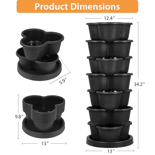 7 Tier Vertical Garden Planter (Black / 7 Tier)