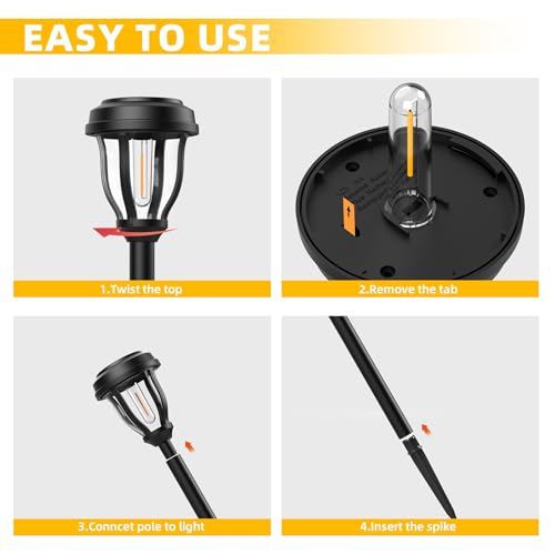 Solar Lights Outdoor (6 Pack - Warm)