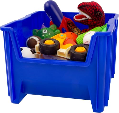 Stak-N-Store Stackable Storage Bins, 17.5"x16.5"x12.5", Blue 2Pk (Blue / 12 Gallons)