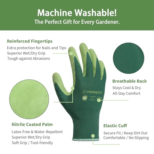 4 Pairs Gardening Gloves for Women & Men (Multicolor / Small)