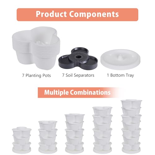 7 Tier Vertical Garden Planter (White / 7 Tier)