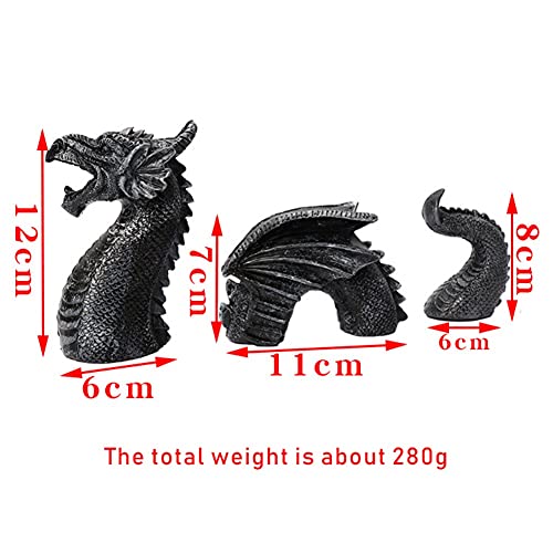 Dragon Gothic Garden Decor Statue Large Figurine The Dragon of Falkenberg Castle Moat Lawn Garden Outdoor Funny Statues Art Ornament Gift Resin Dragon Sculptures Yard Decoration (B)