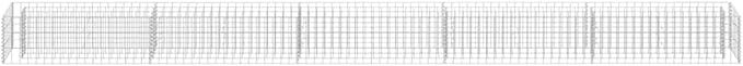 Gabion Raised Garden Bed, Silver Galvanized Steel Planter Box, 177.2 x 11.8 x 11.8 Inch, Outdoor Rectangular Design, Durable Weather-Resistant for Flowers Vegetables