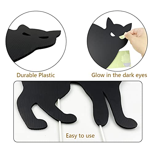 6 Pack Halloween Black Cat Yard Signs with Stakes Scary Silhouette Halloween Decorations for Outdoor Yard Lawn Garden Halloween Decor (Cat)
