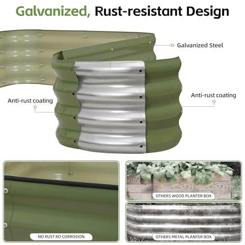 6-in-1 Modular Raised Garden Bed-8x3x1ft Adjustable 6 Sizes (Green / 8×3×1FT)