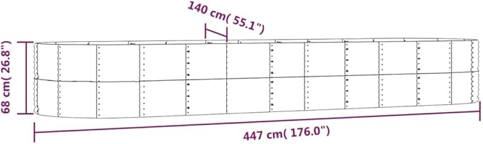 Garden Raised Bed Steel Welded Wire Landscape Retaining Wall Fencing Galvanized, 176 x 55.1 x 26.8 in