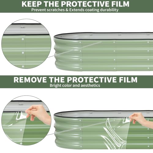Galvanized Raised Garden Bed (Green / 6×2×1ft（1pcs）)