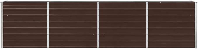 Raised Garden Bed 126"x15.7"x30.3" Galvanized Steel Brown,Raised Garden Bed,Outdoor Planters for Flower Herb Garden