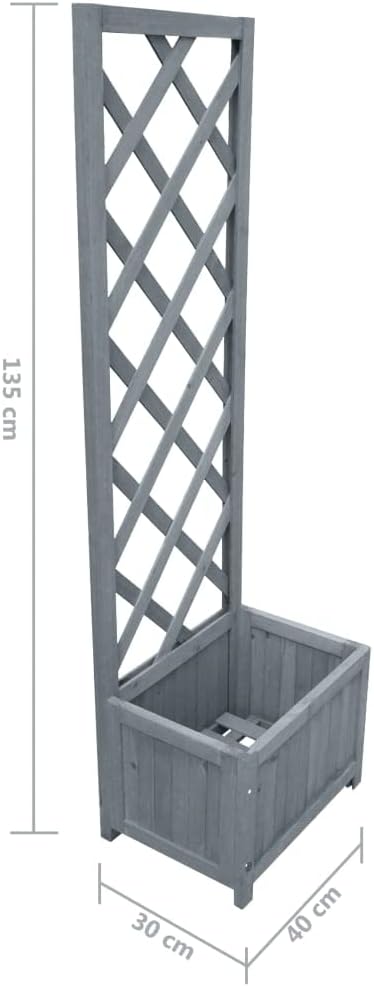 Trellis Planter, Patio planters Gardening Box Garden beds Outdoor Standing Planter Suitable for Corridor Courtyard Arboretum Orchard 15.7"x11.8"x53.1" Solid Firwood
