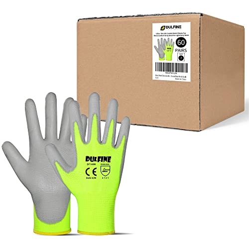 Safety Work Gloves for Men 60 Pairs (Yellow / X-Large)