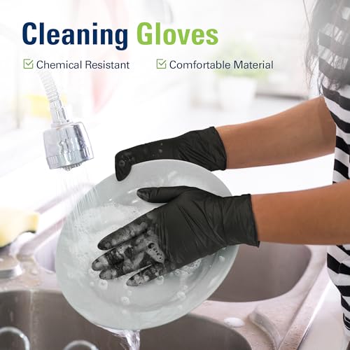 Black Nitrile Gloves Disposable Latex Free (04-black(x-large 100))