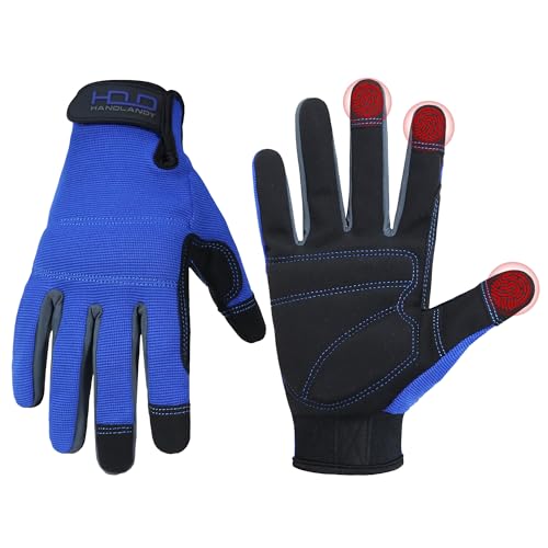 Work Gloves for Men & Women (Blue (1 Pair) / Medium)