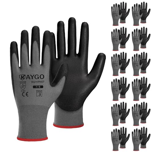 Safety Work Gloves for Men Women (Grey / Small)