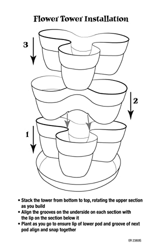 Bloomers Stackable Flower Tower Planter (Charcoal)