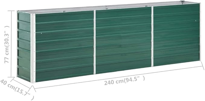 Herb Garden Tomato s Boxes Garden Raised Bed Galvanized Steel 94.5"x15.7"x30.3" Greenfor Patio Balcony backyards