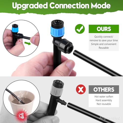 110FT Drip Irrigation System Kit (17FT Main tube+ 93FT 1/4'' tube)
