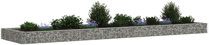Gabion Raised Bed, Silver Galvanized Steel, Large Rectangular Outdoor Planter for Garden, Patio, Heavy Duty Plants, 157.5x157.5x7.9 Inches