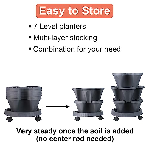 Vertical Planter Tower (Dark Gray / 7 Tier)