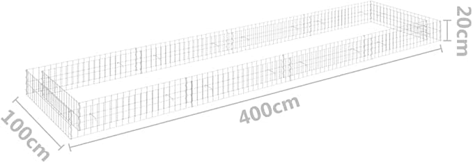 Galvanized Steel Gabion Raised Bed for Outdoor Gardening, Large Rectangular Planter with Rustproof Heavy-Duty Design for Patio and Garden Decoration