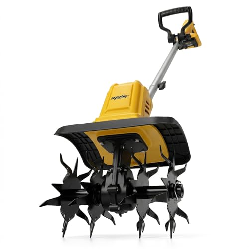 Battery Powered Garden Tiller Compatible with DeWalt 20V Battery (Yellow-No Battery)