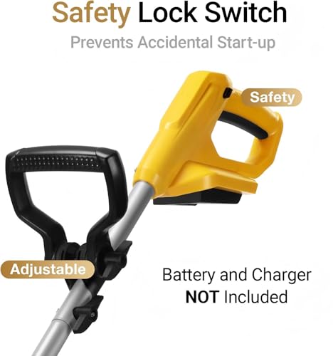 Battery Powered Garden Tiller Compatible with DeWalt 20V Battery (Yellow-No Battery)