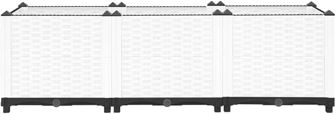 Raised Bed 47.2"x15.7"x15" Polypropylene Planter for Outdoor Garden, Flower Box, Large Planter, Garden for Vegetables and Flowers