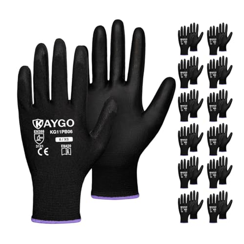 Safety Work Gloves for Men Women (Black / X-Small)