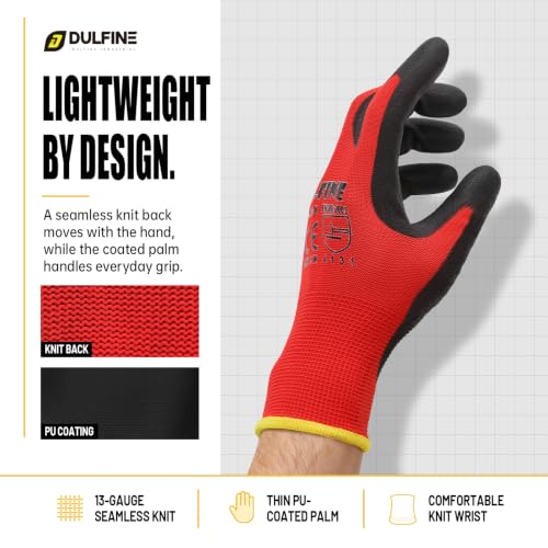 Safety Work Gloves for Men 60 Pairs (Red / Small)