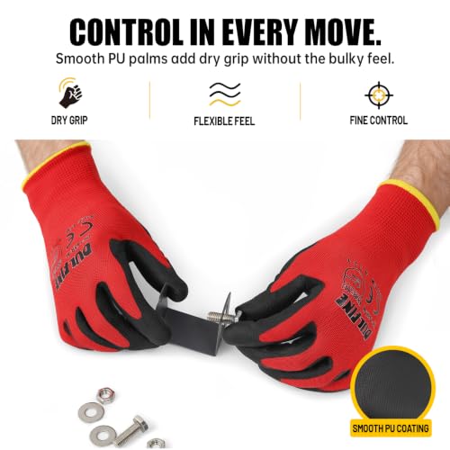 Safety Work Gloves for Men 60 Pairs (Red / Small)
