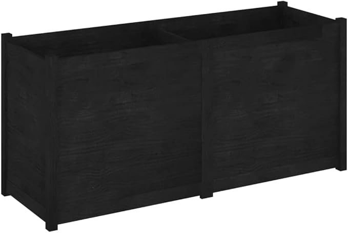 Garden Planter,Raised Flower Beds,Gardening Planters,Multifunctional Raised Bed,Plant Privacy Fence,Greenhouse Planter,for Gardens,Patios,Balconies,Terraces,Black 59.1"x19.7"x27.6" Solid Wood Pine