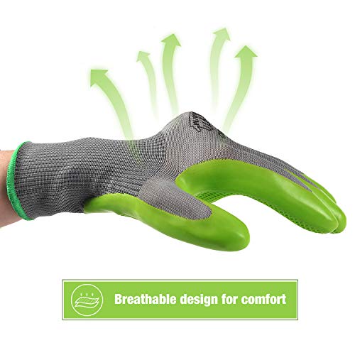6 Pairs Eco Latex Palm Coated Garden Work Gloves by WORKPRO (Large)