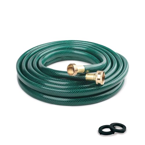 20FT 1/2-Inch Style PVC Garden Hose with Brass GHT Fittings (20 / Green)