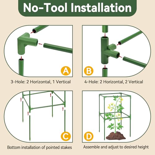 2 Pack 60" Tomato Cages for Garden (60 inch)